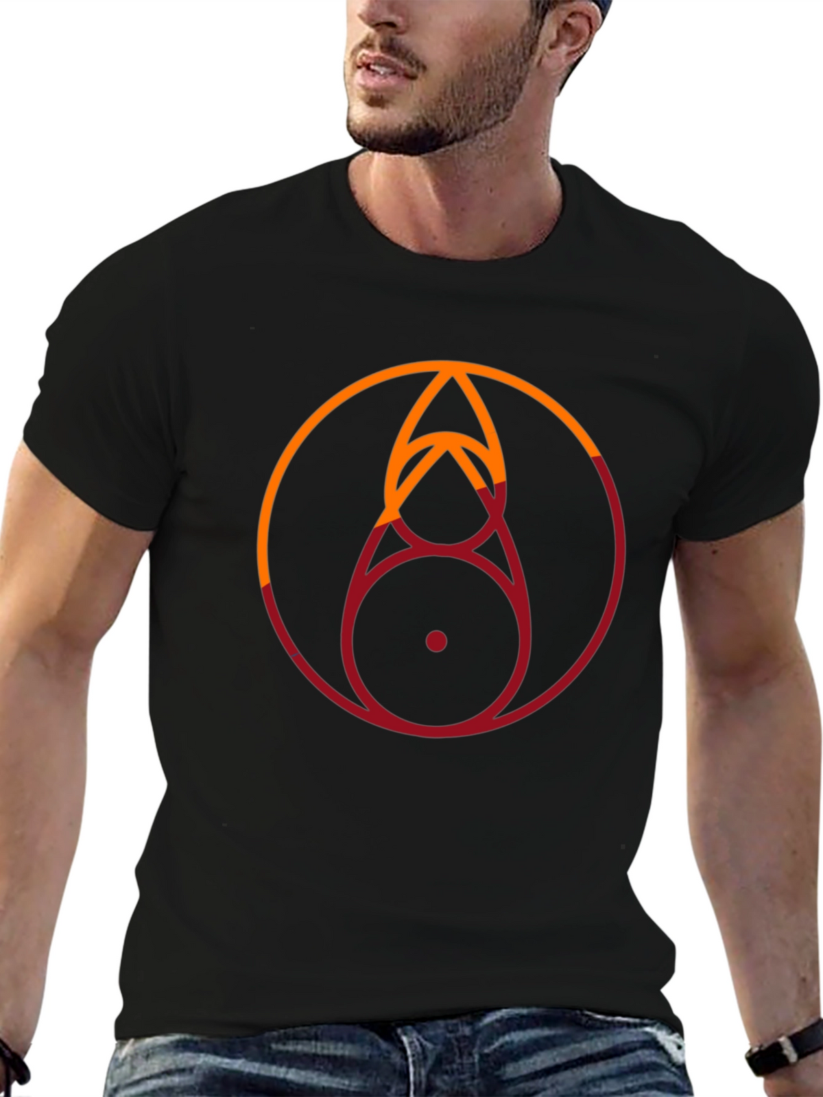 Geometric Circle Graphic Tee - Stylish Modern Design