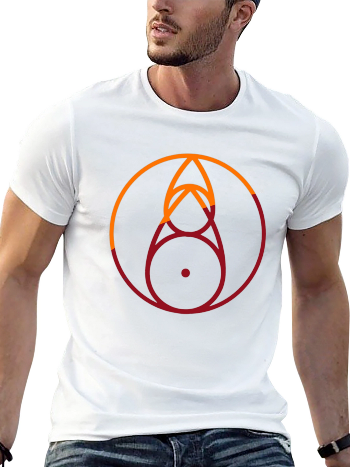 Geometric Circle Graphic Tee - Stylish Modern Design