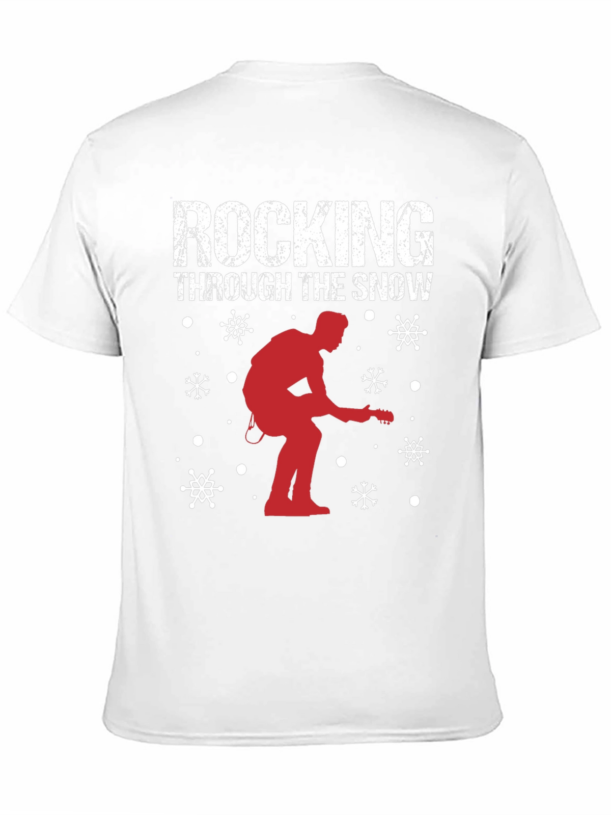 Rocking Through The Snow Guitarist Christmas T-Shirt
