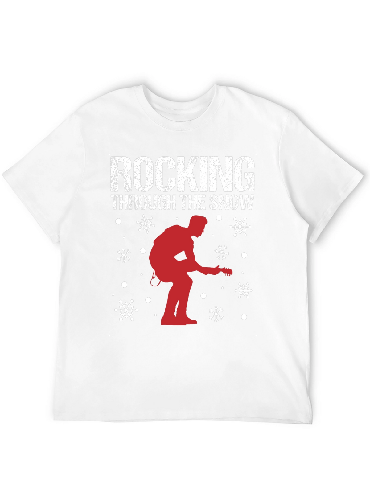 Rocking Through The Snow Guitarist Christmas T-Shirt