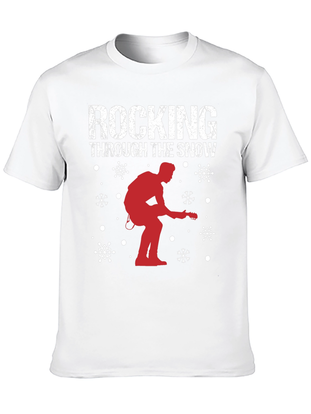 Rocking Through The Snow Guitarist Christmas T-Shirt