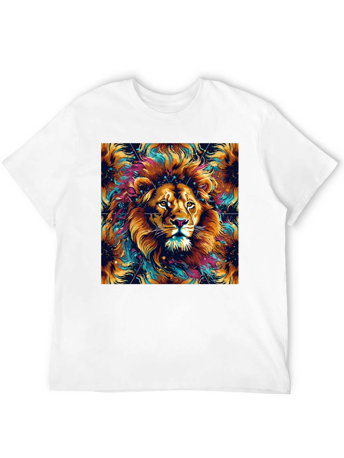 Lion Art Graphic Black T-Shirt