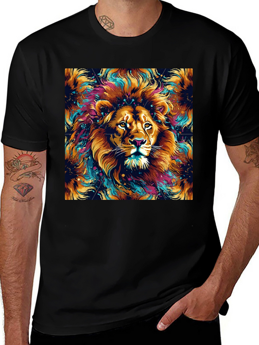 Lion Art Graphic Black T-Shirt