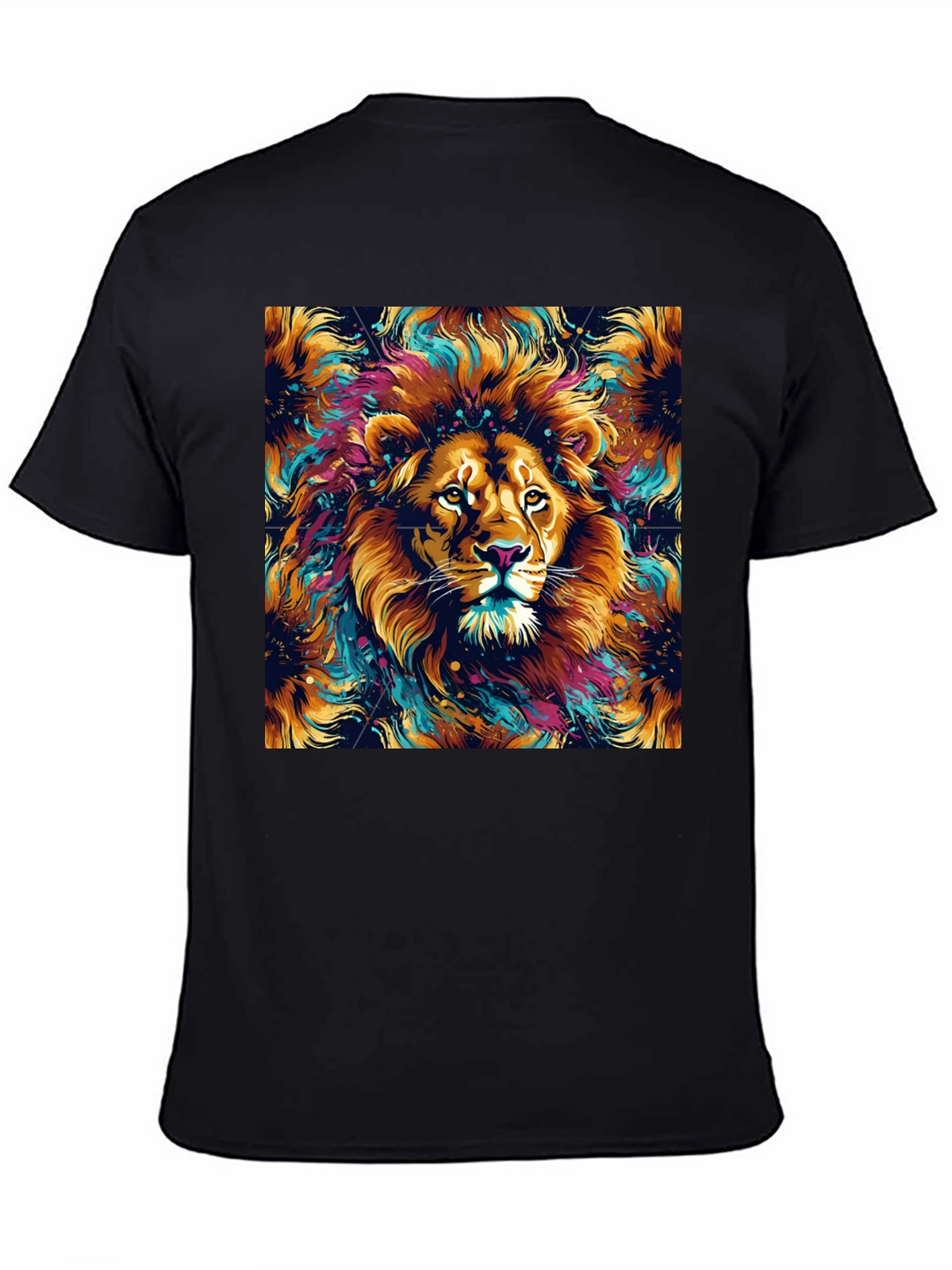Lion Art Graphic Black T-Shirt