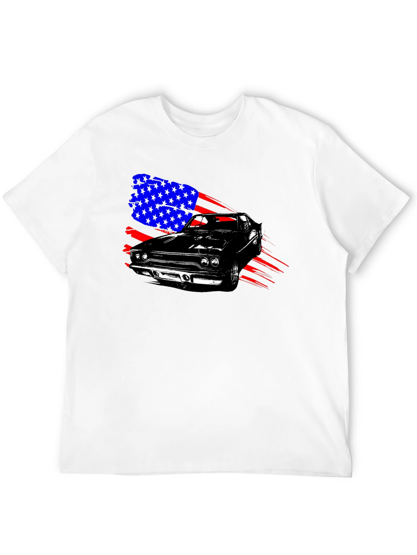 American Muscle Car Graphic T-Shirt - Patriotic Design