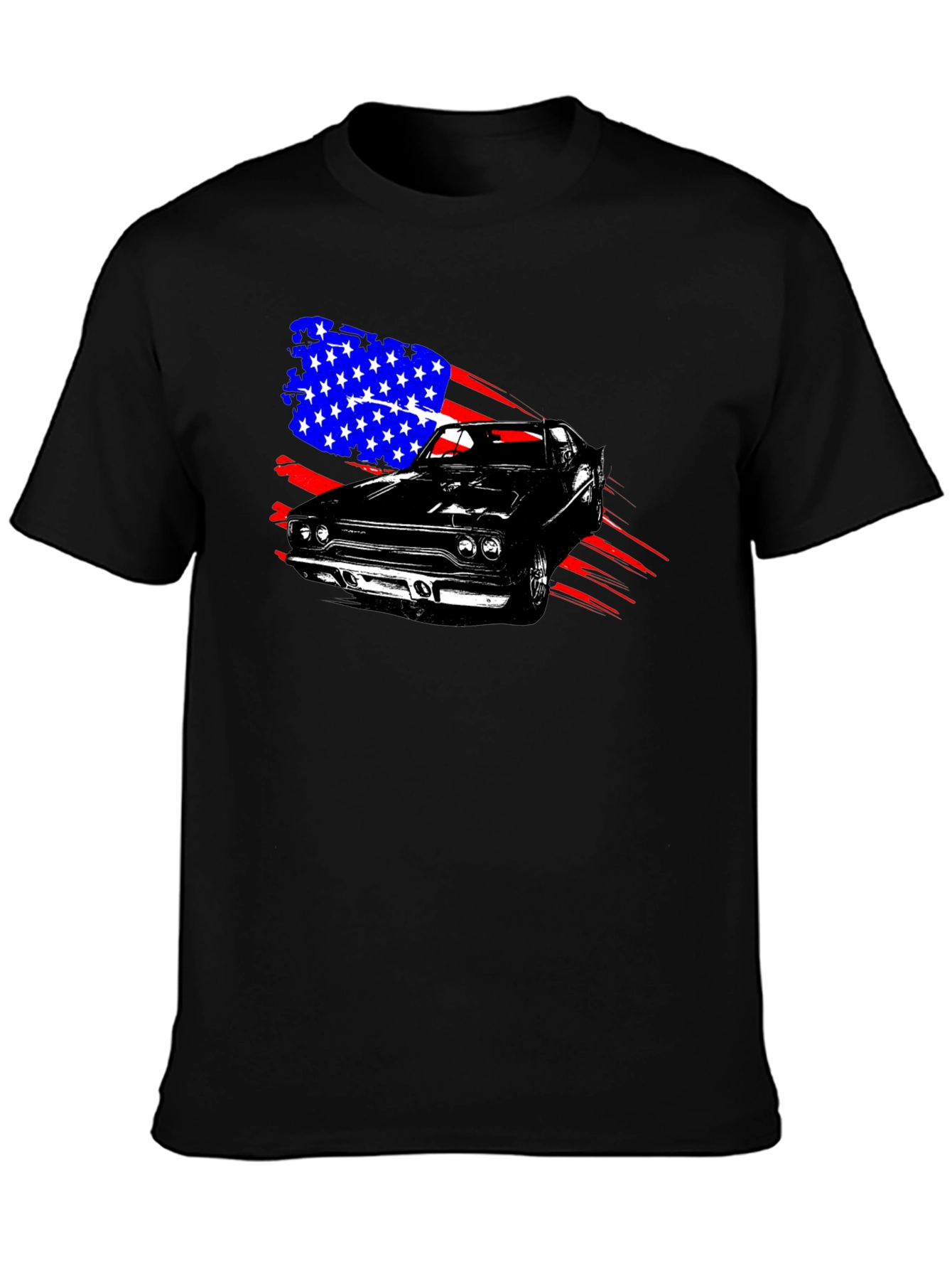 American Muscle Car Graphic T-Shirt - Patriotic Design