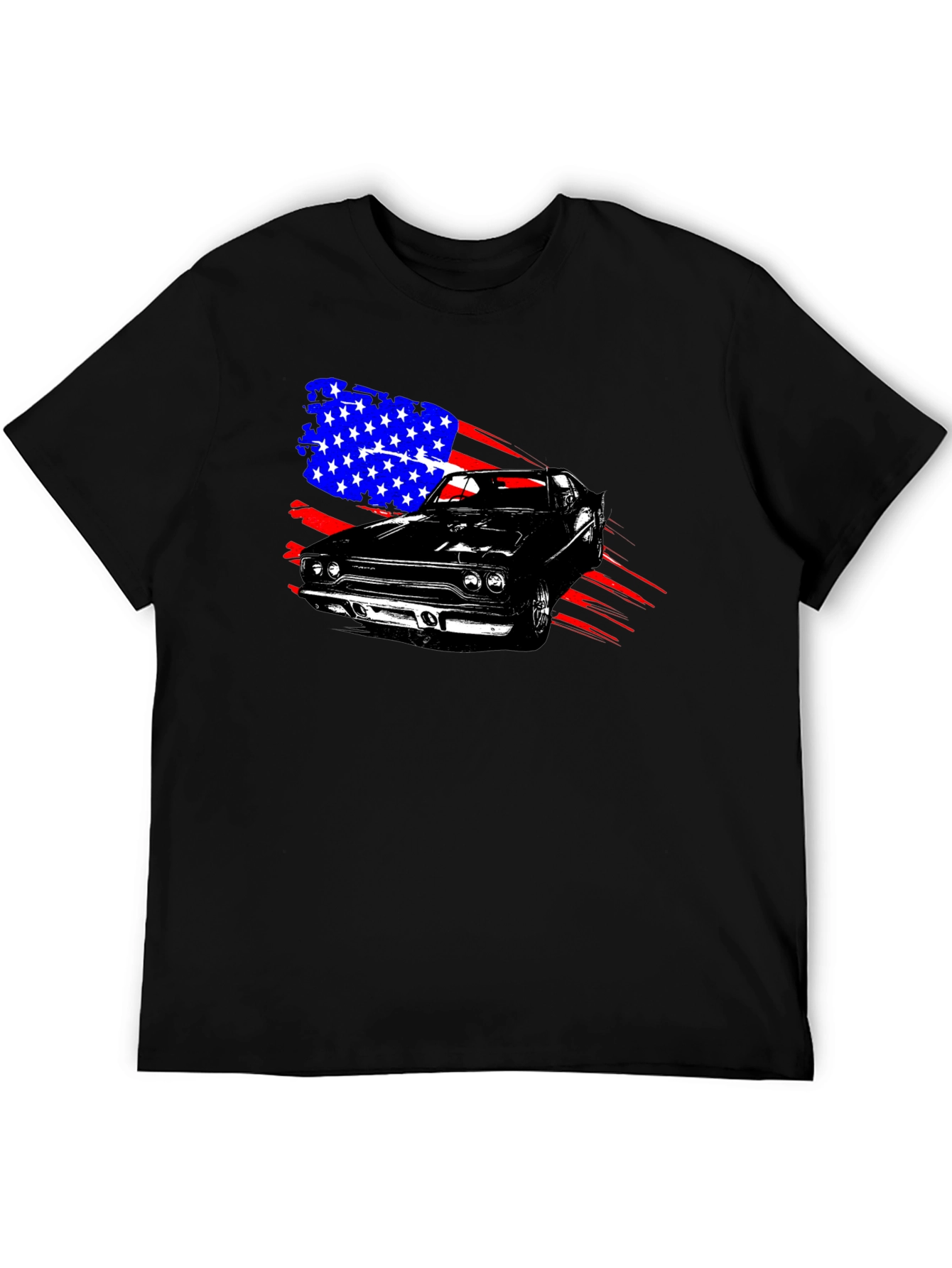American Muscle Car Graphic T-Shirt - Patriotic Design