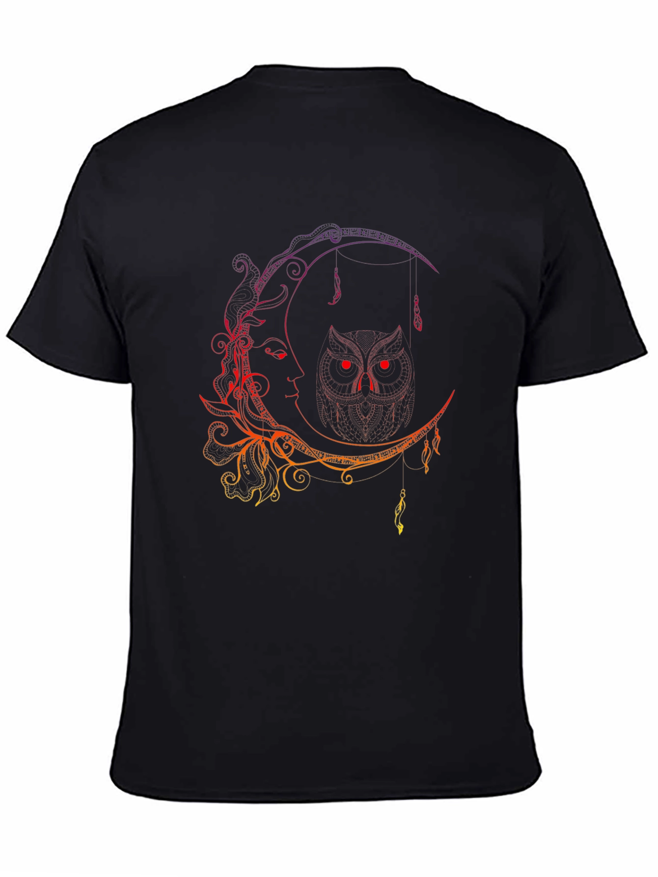 Moon Owl Graphic Black T-Shirt