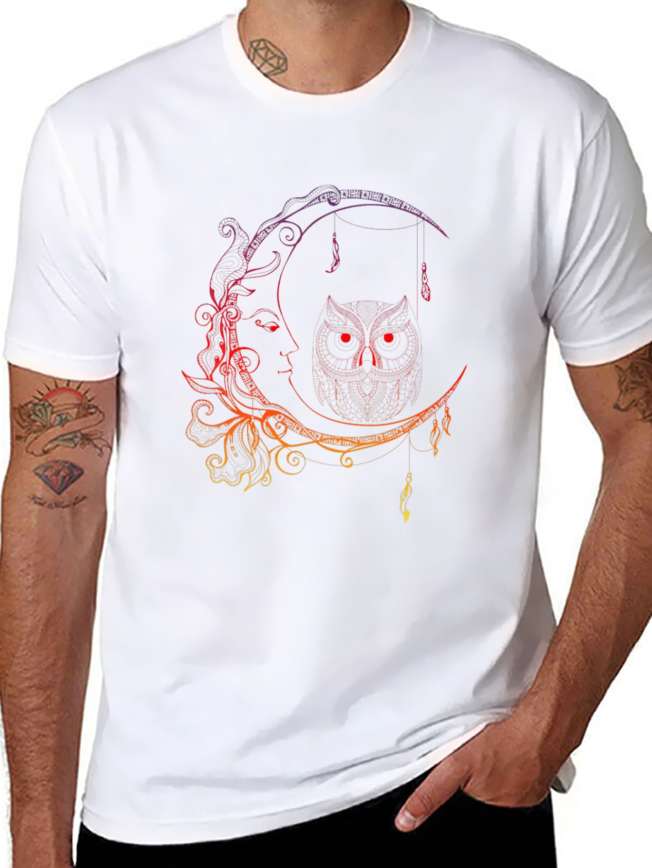 Moon Owl Graphic Black T-Shirt