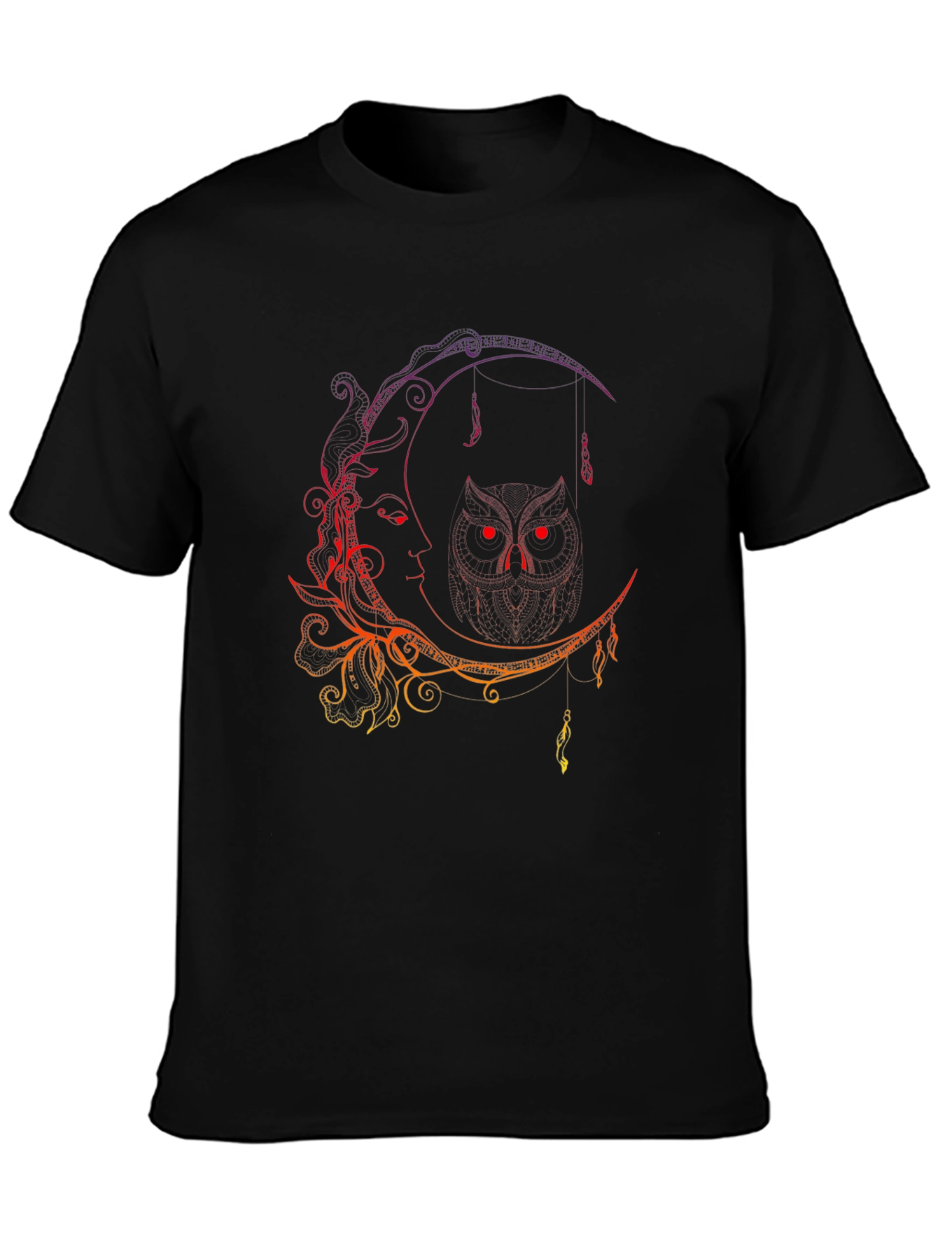 Moon Owl Graphic Black T-Shirt