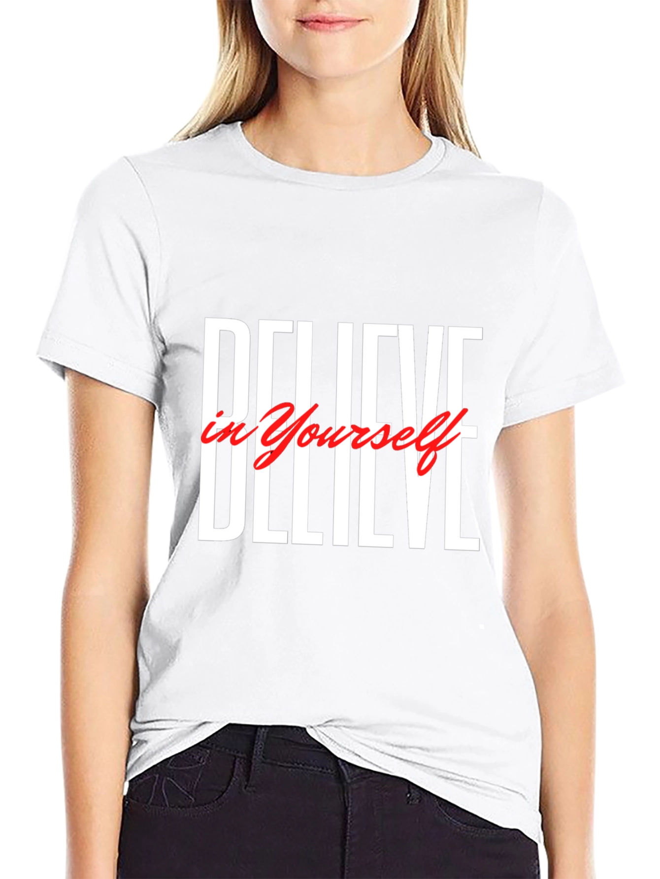 Believe in Yourself Black Graphic T-Shirt
