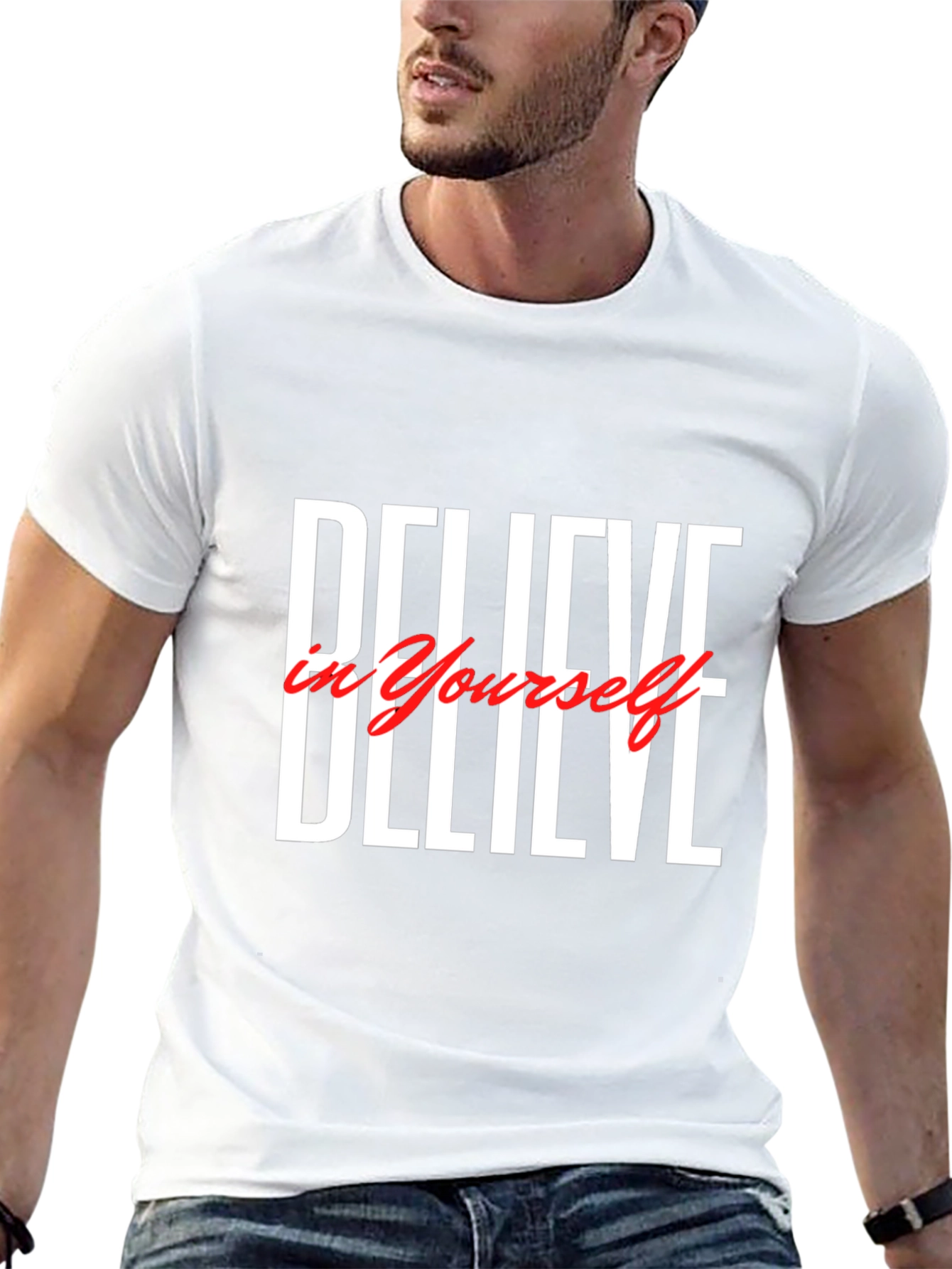 Believe in Yourself Black Graphic T-Shirt