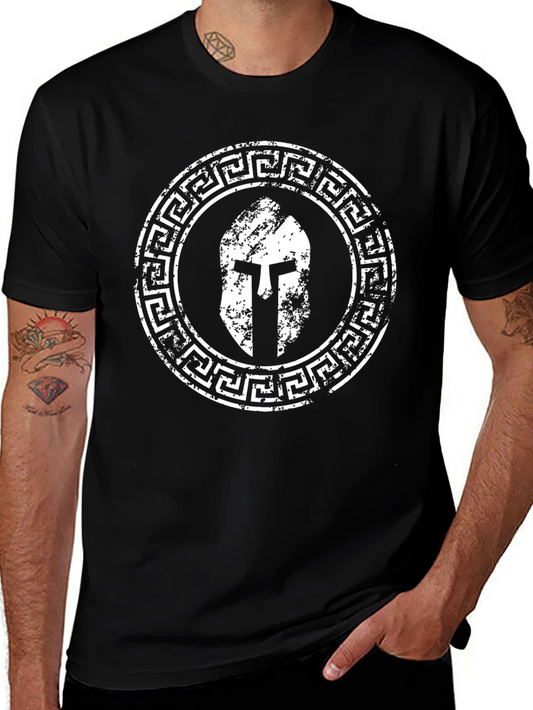 Spartan Helmet Graphic T-Shirt - Black