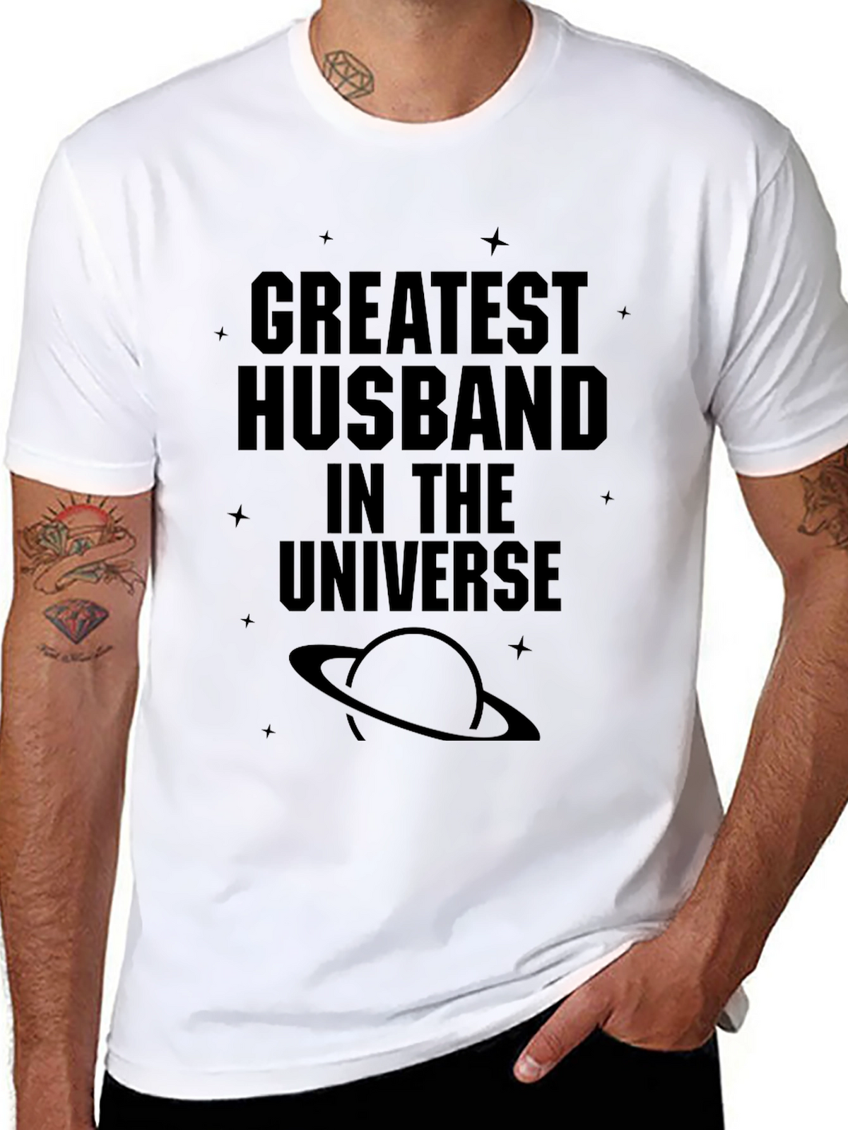 Greatest Husband in the Universe Black T-Shirt
