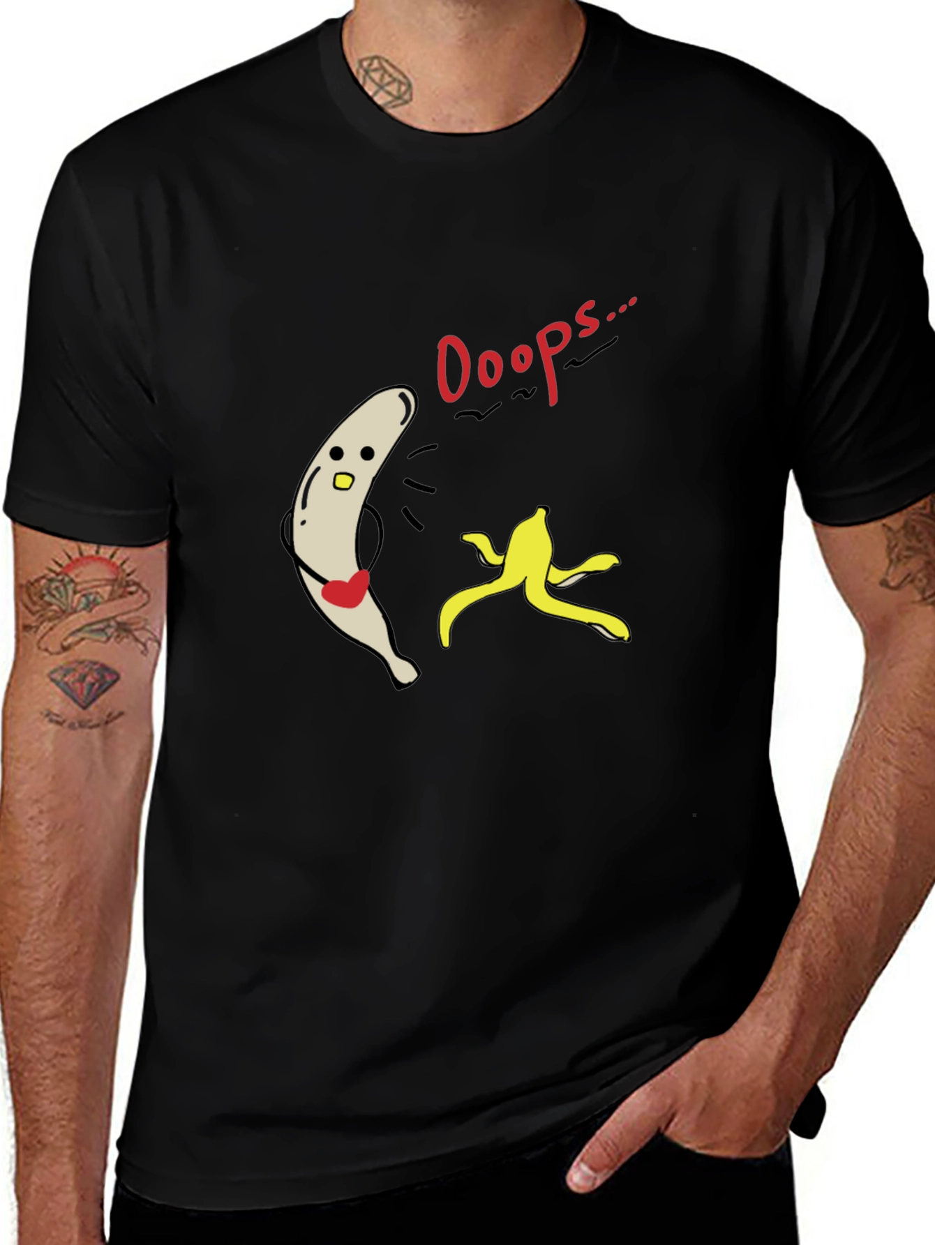 Funny Ooops Banana Peel Slip Up Graphic Tee