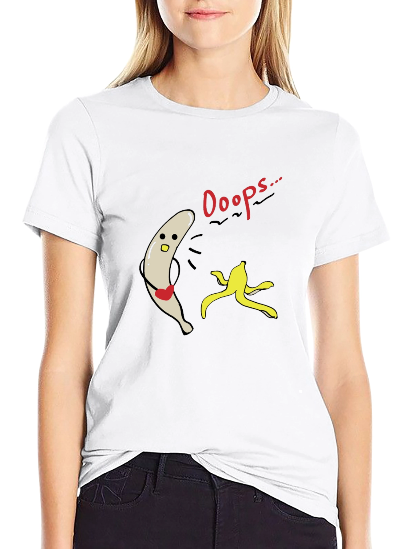 Funny Ooops Banana Peel Slip Up Graphic Tee