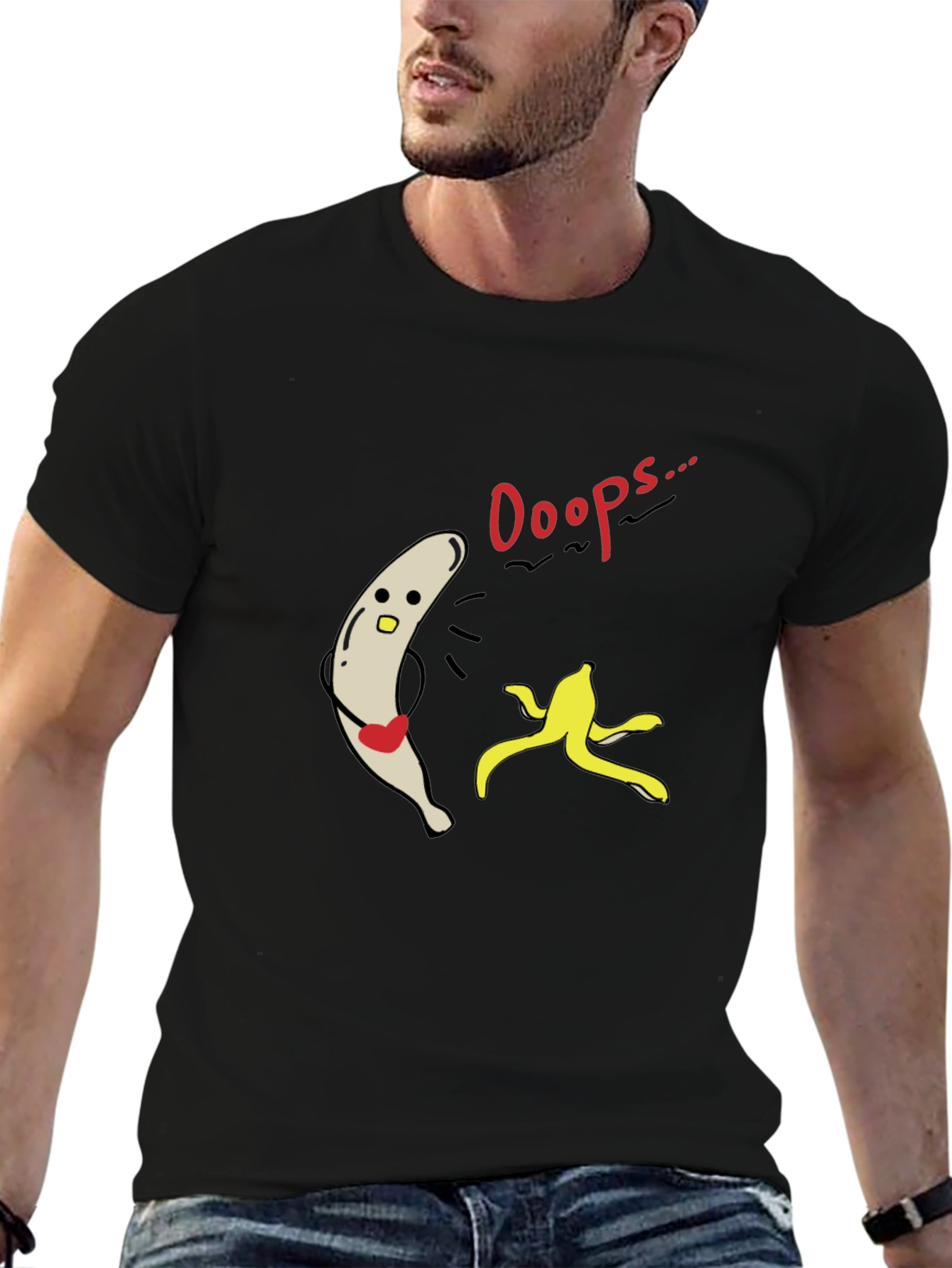 Funny Ooops Banana Peel Slip Up Graphic Tee