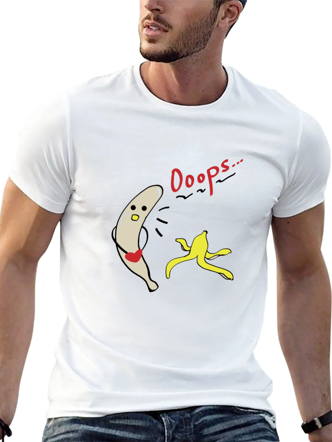 Funny Ooops Banana Peel Slip Up Graphic Tee