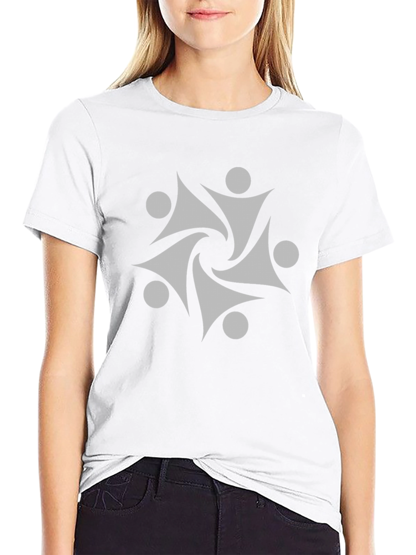Geometric Graphic Print Tee - Modern Style