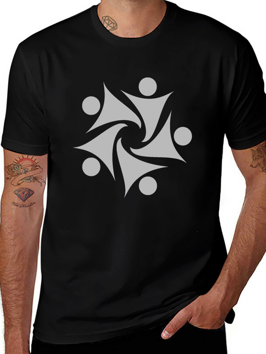 Geometric Graphic Print Tee - Modern Style