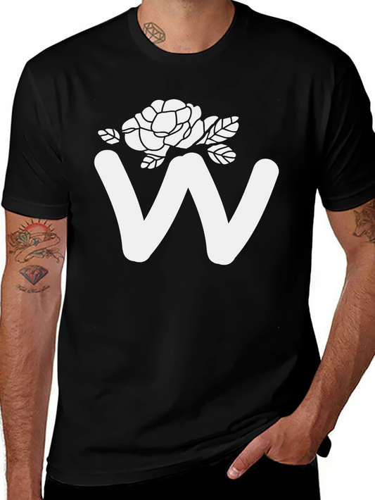 Floral Letter W Graphic Tee - Stylish & Unique