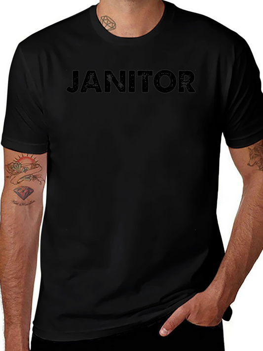 Janitor T-Shirt - Black Classic Crew Neck