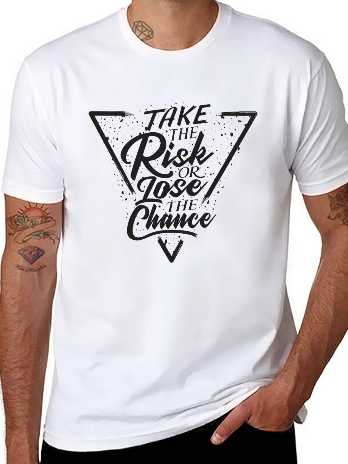 Risk or Lose Chance Graphic Tee - Black