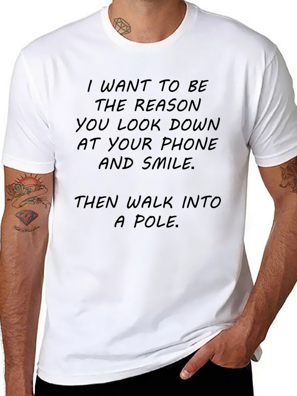 Humorous Graphic Tee - Walk Into A Pole