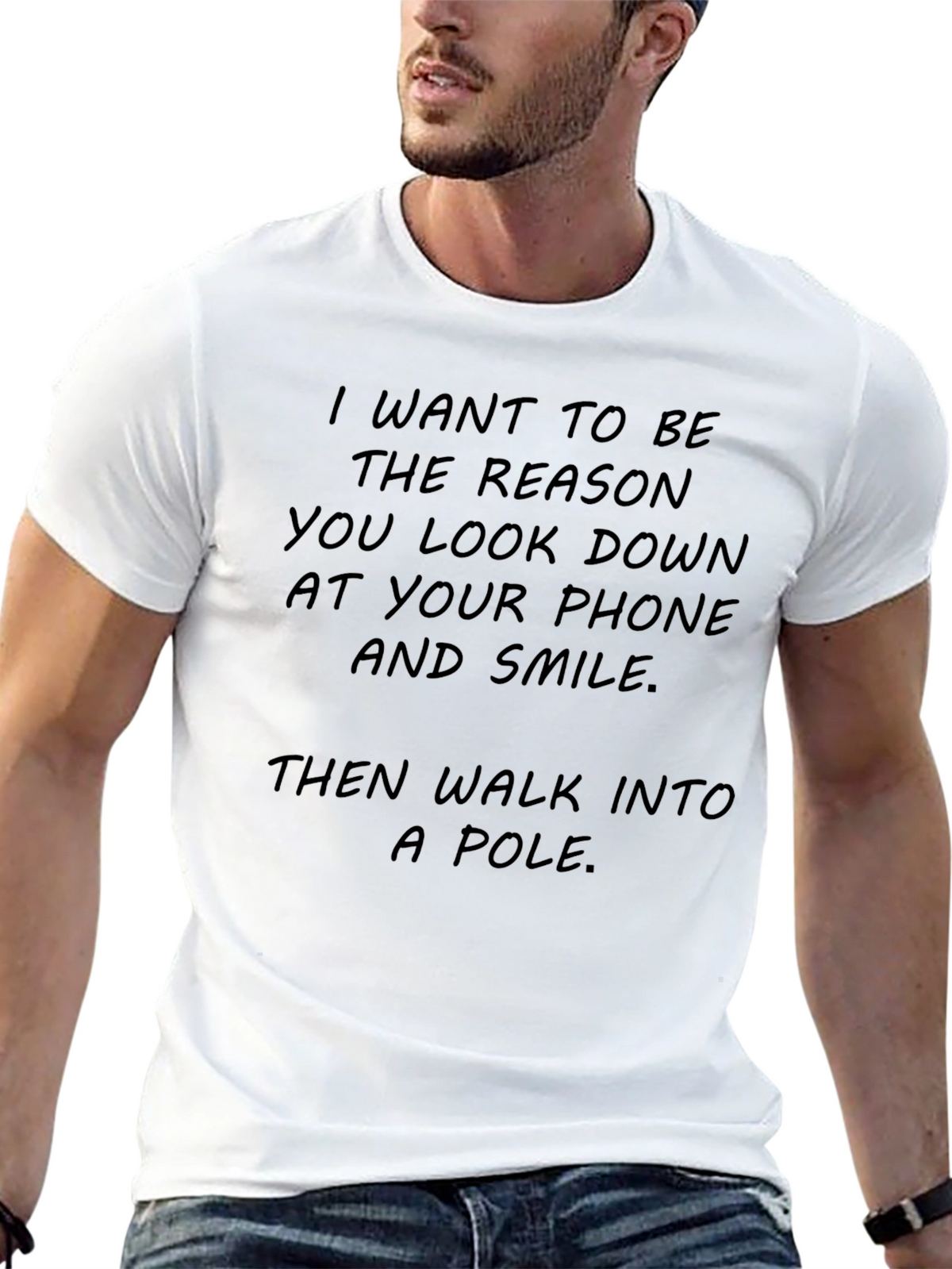 Humorous Graphic Tee - Walk Into A Pole
