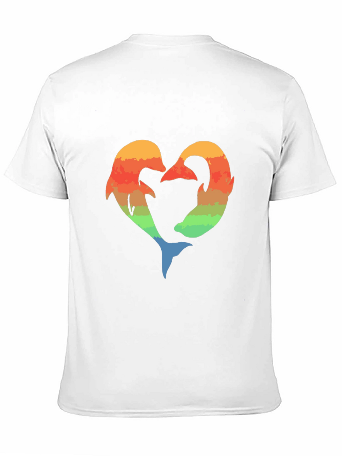 Dolphin Heart Graphic Tee - Black Cotton Blend