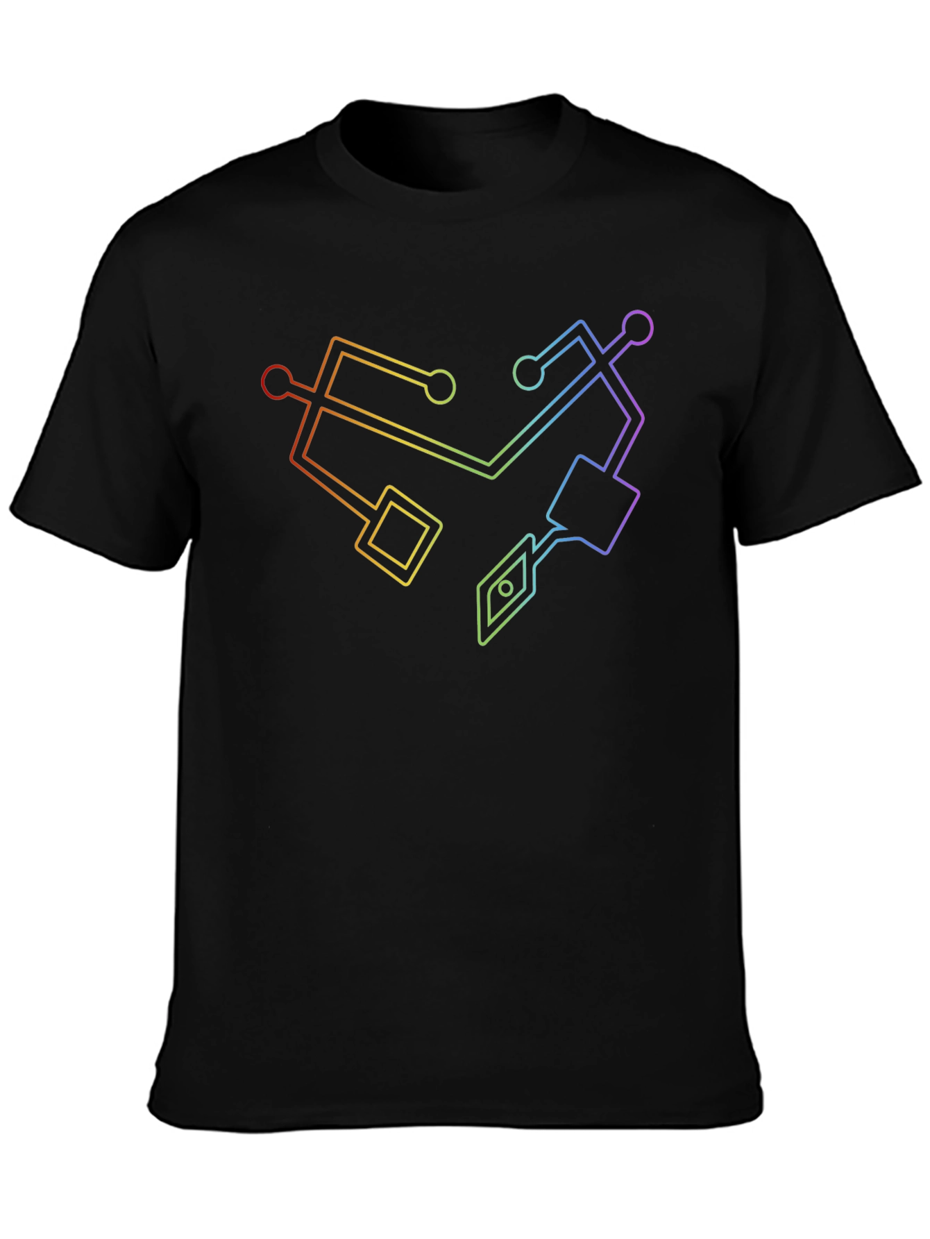 She-Ra Symbol Black T-Shirt - Rainbow Pride Graphic