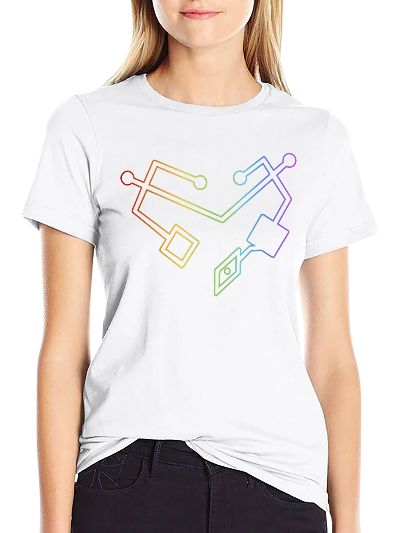 She-Ra Symbol Black T-Shirt - Rainbow Pride Graphic