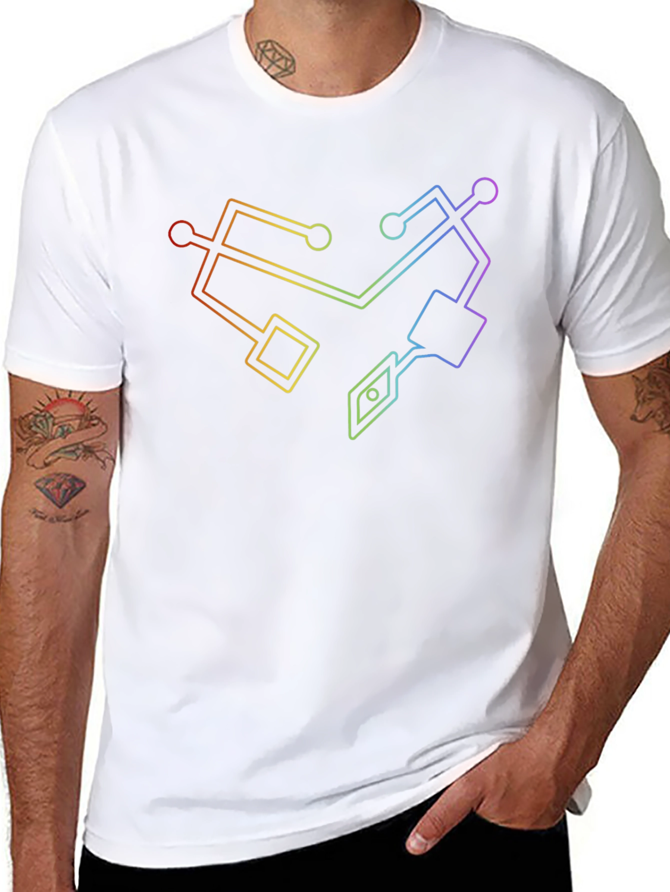She-Ra Symbol Black T-Shirt - Rainbow Pride Graphic
