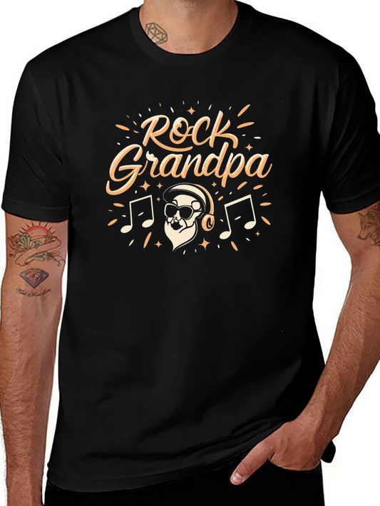 Rock Grandpa T-Shirt - Cool Skull Design