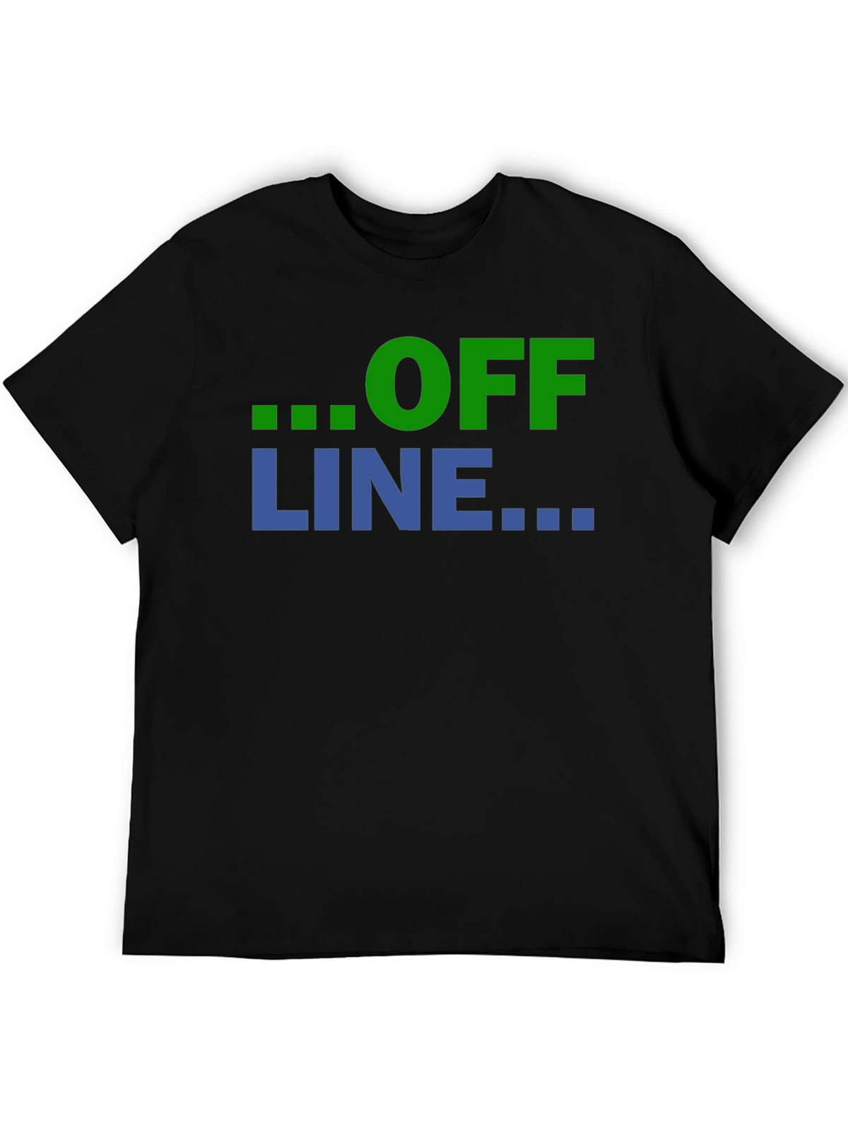Offline Mode Graphic T-Shirt - Black Casual Tee