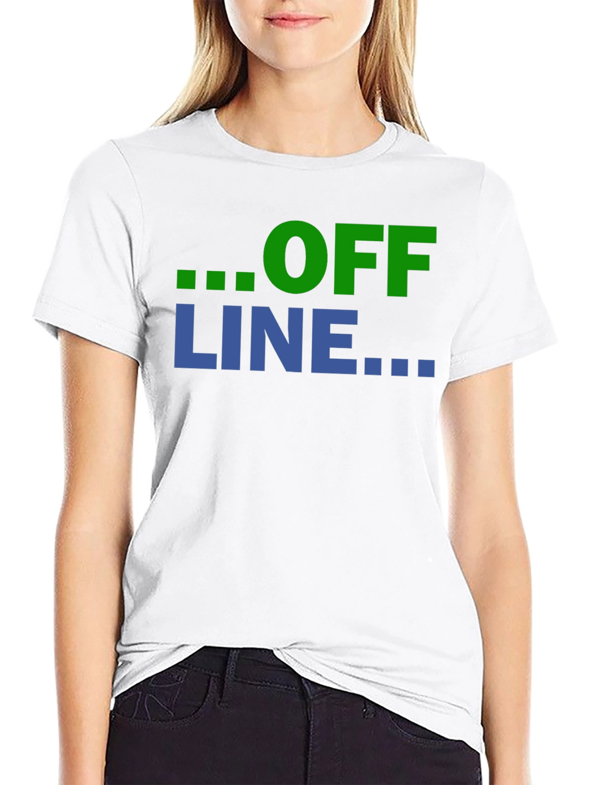 Offline Mode Graphic T-Shirt - Black Casual Tee