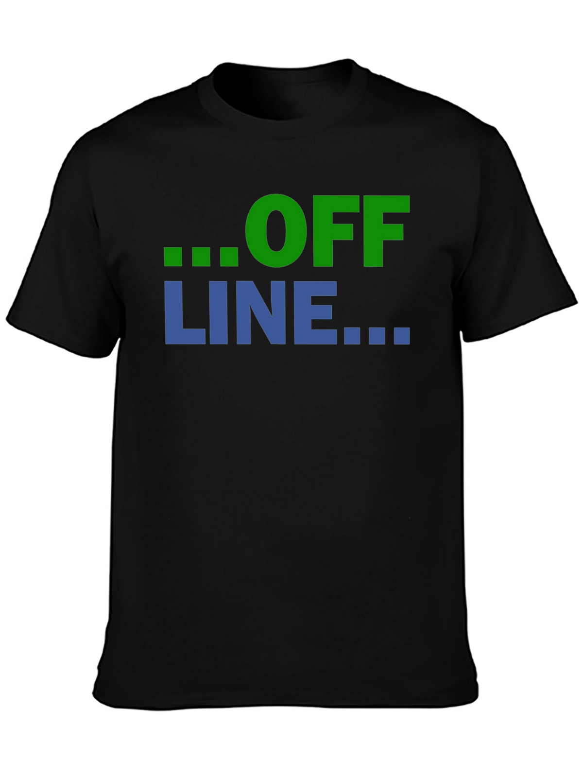 Offline Mode Graphic T-Shirt - Black Casual Tee