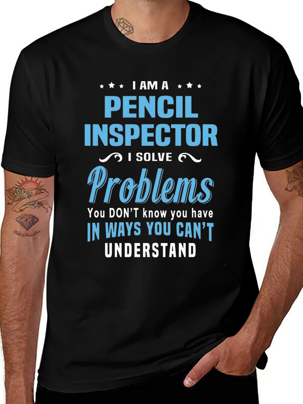 Pencil Inspector T-Shirt: I Solve Problems Funny Tee