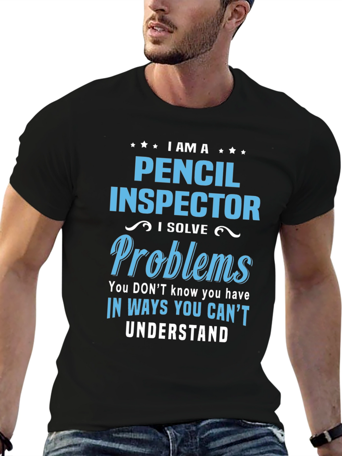 Pencil Inspector T-Shirt: I Solve Problems Funny Tee