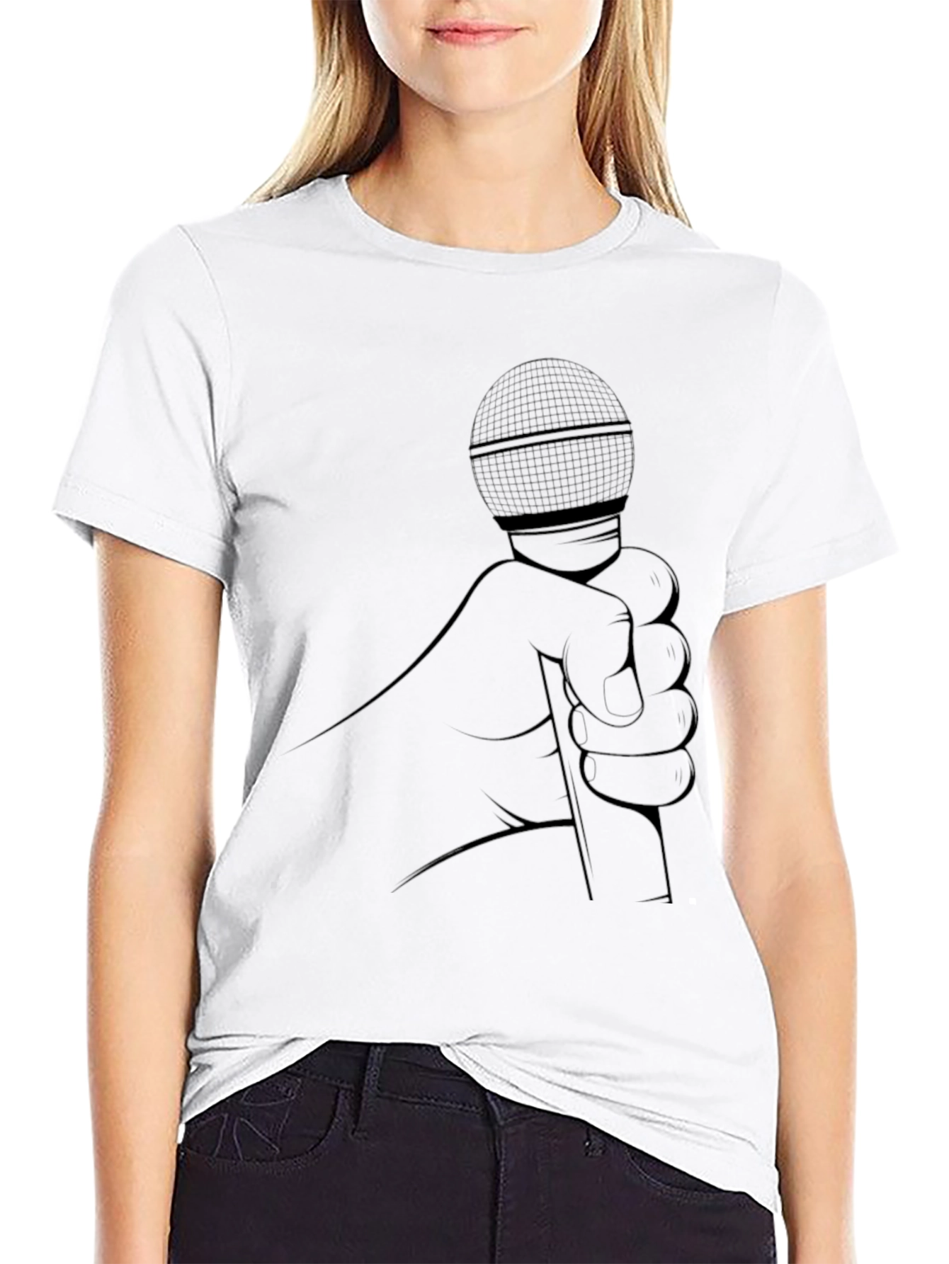 Karaoke King Black T-Shirt - Microphone Graphic