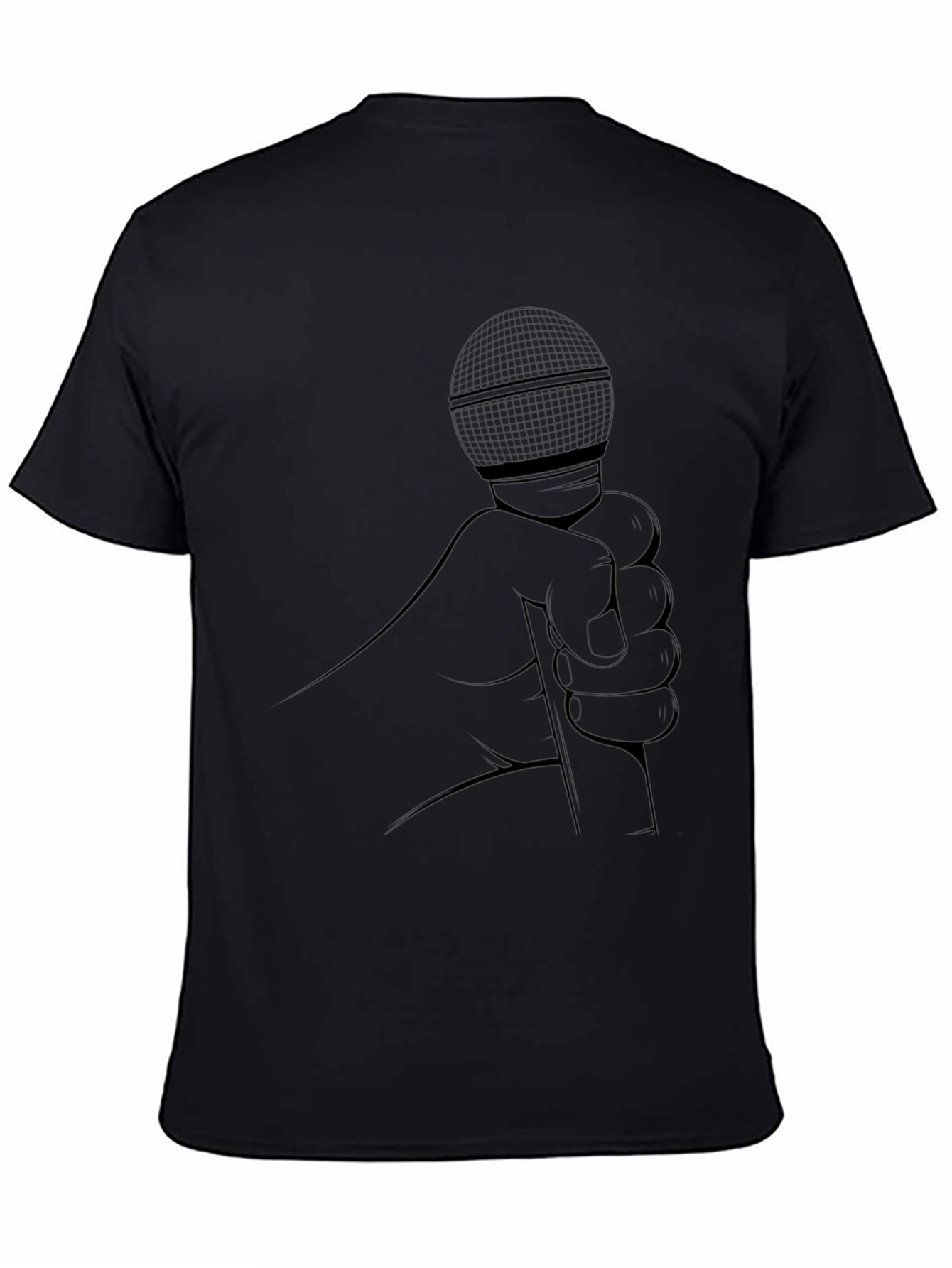 Karaoke King Black T-Shirt - Microphone Graphic