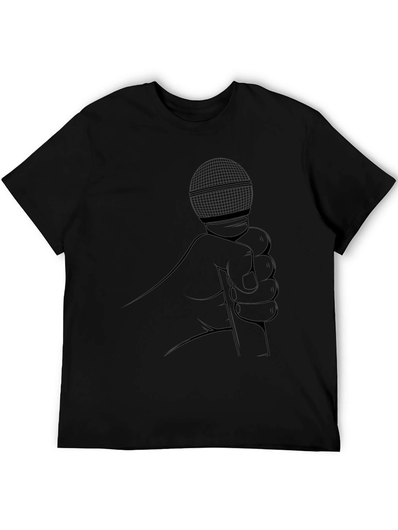 Karaoke King Black T-Shirt - Microphone Graphic