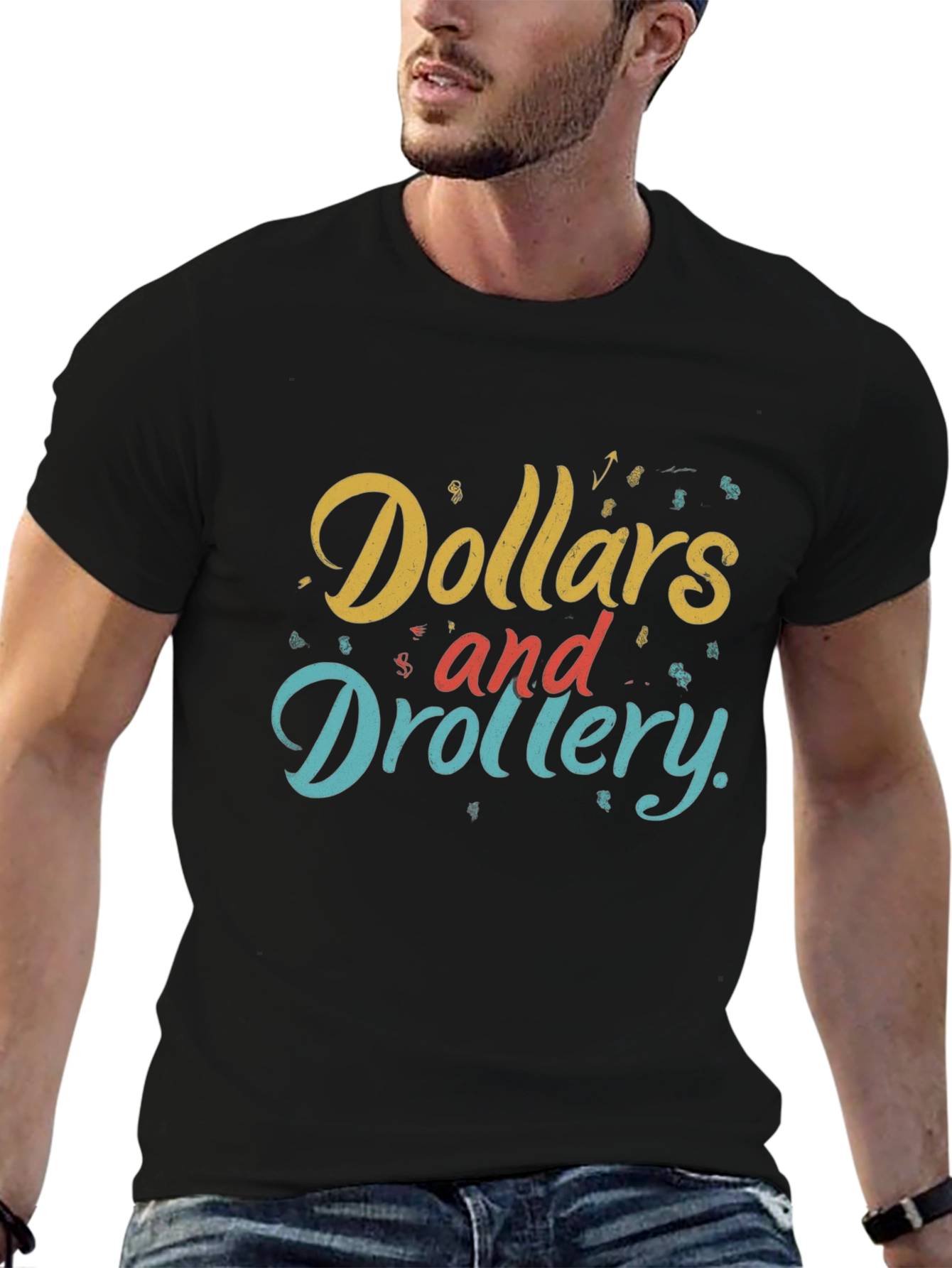 Dollars and Drollery Black Graphic Tee
