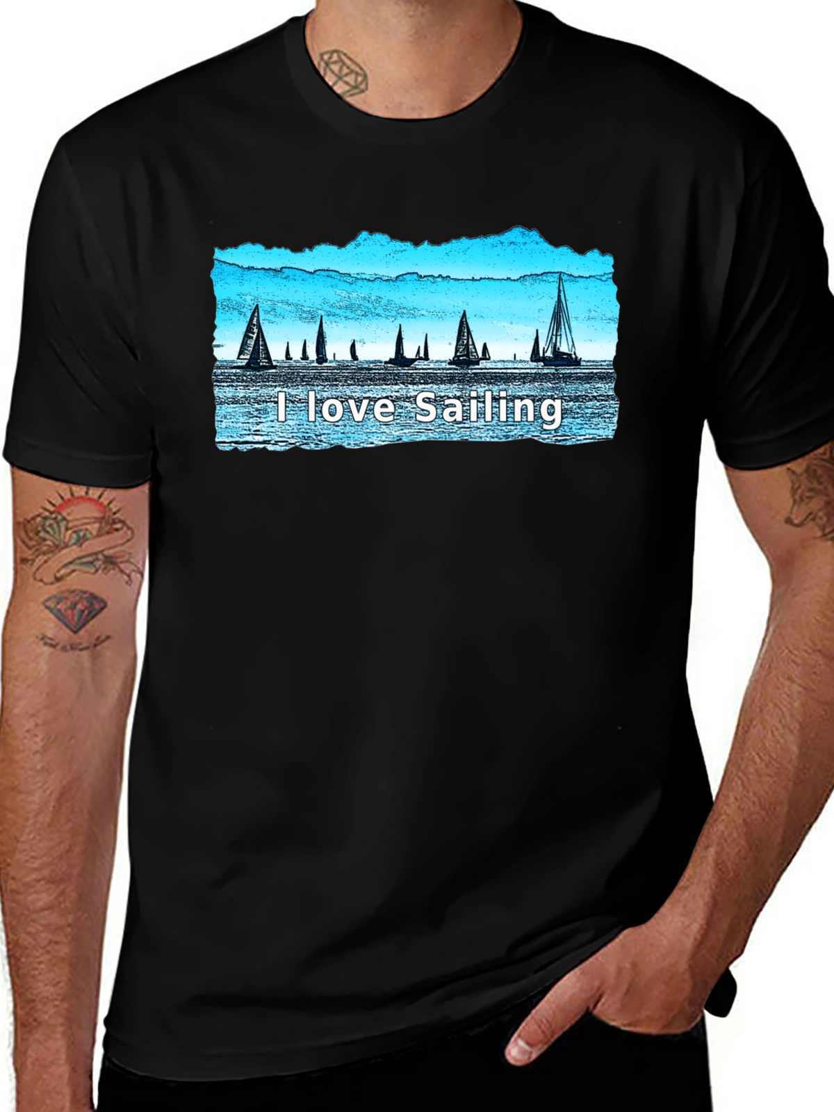 I Love Sailing T-Shirt - Sailboat Graphic Tee