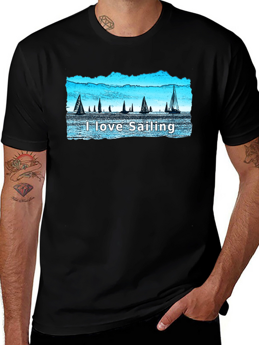 I Love Sailing T-Shirt - Sailboat Graphic Tee