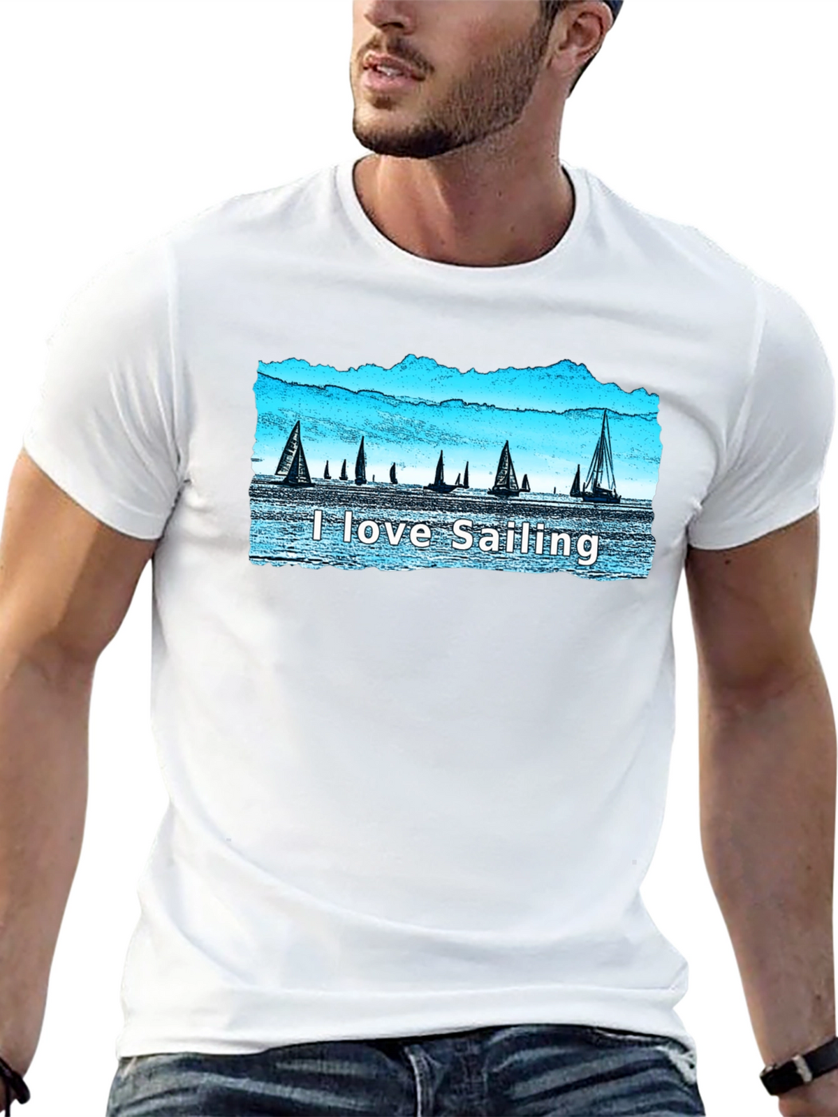 I Love Sailing T-Shirt - Sailboat Graphic Tee