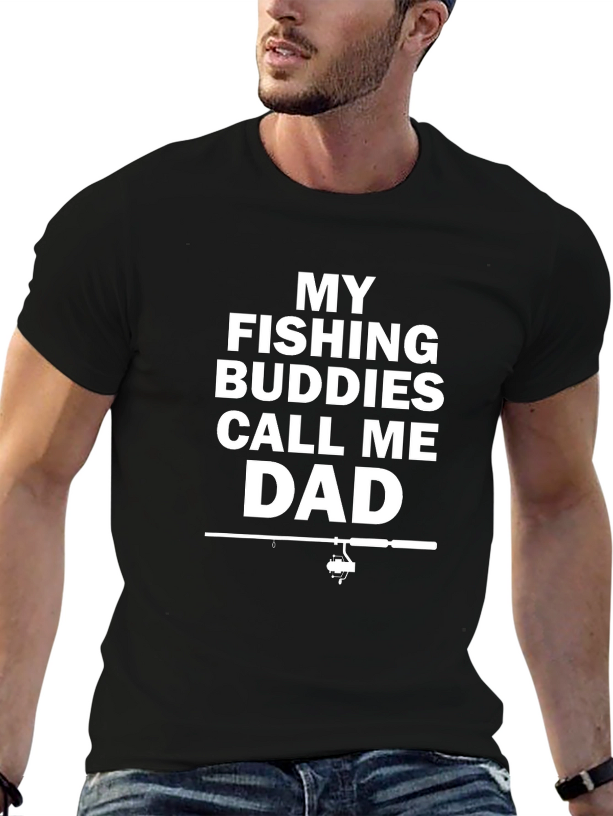 Fishing Buddies Dad T-Shirt - Black