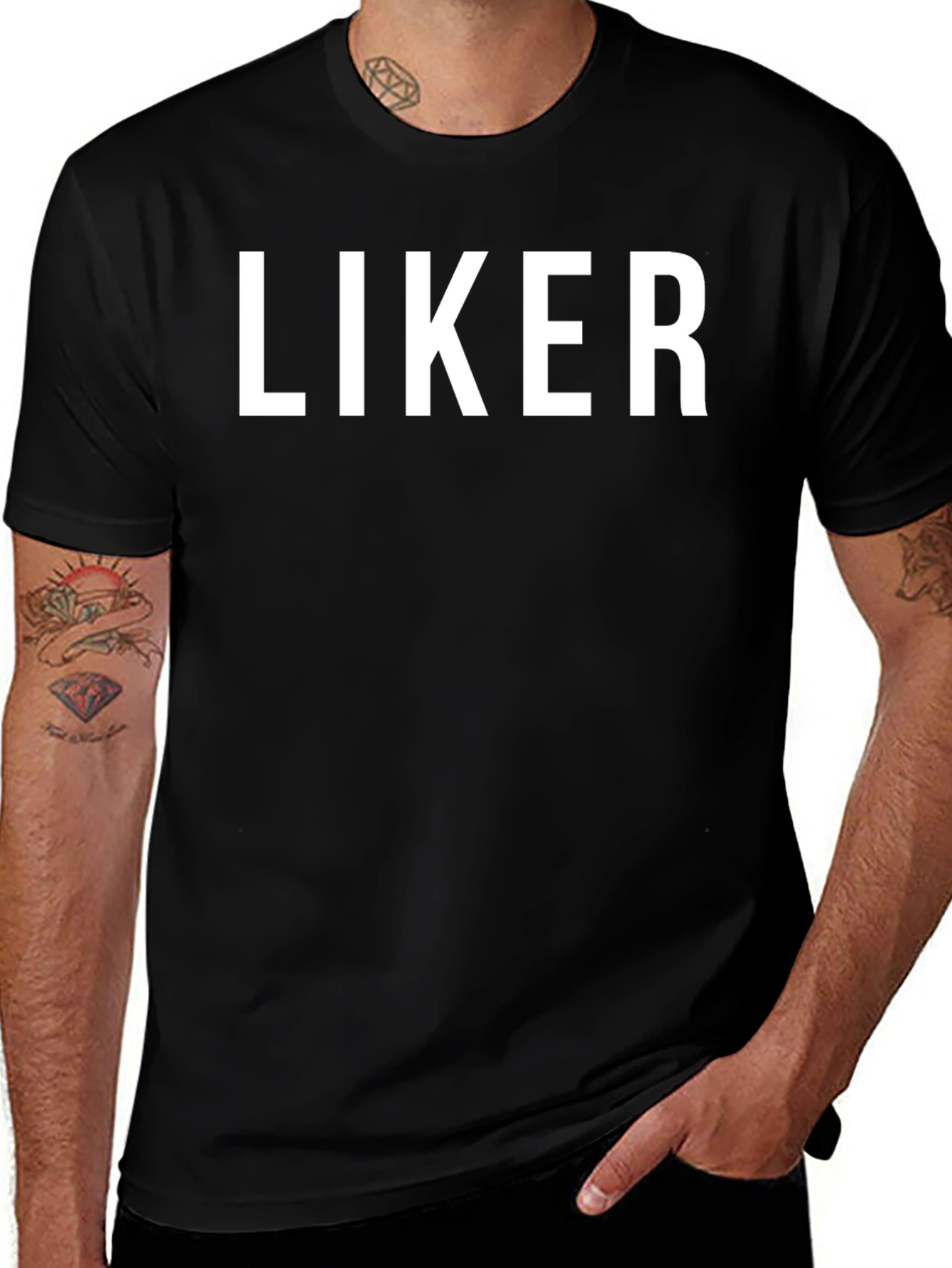 Liker Graphic Tee - Casual Black T-Shirt