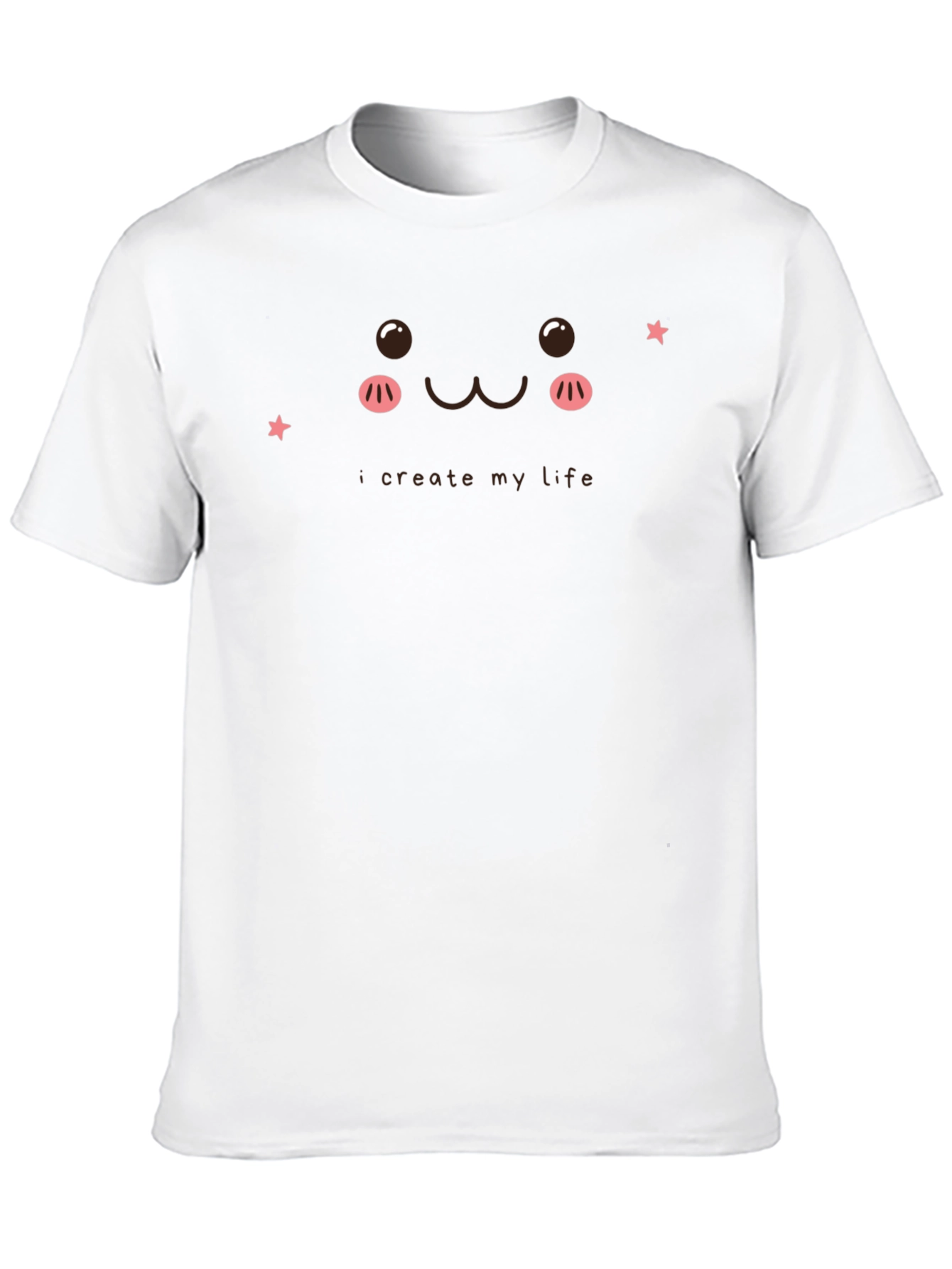 Cute Kawaii Face T-Shirt - I Create My Life