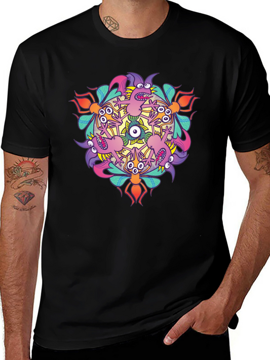 Monster Mandala Graphic Tee - Black